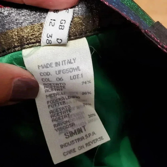 Moschino Rainbow Metallic Striped Mini Skirt M - Picture 10 of 10